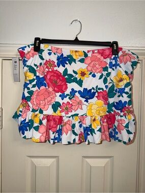 jcpenney White Floral Swim skirt with Multicolor Blooms